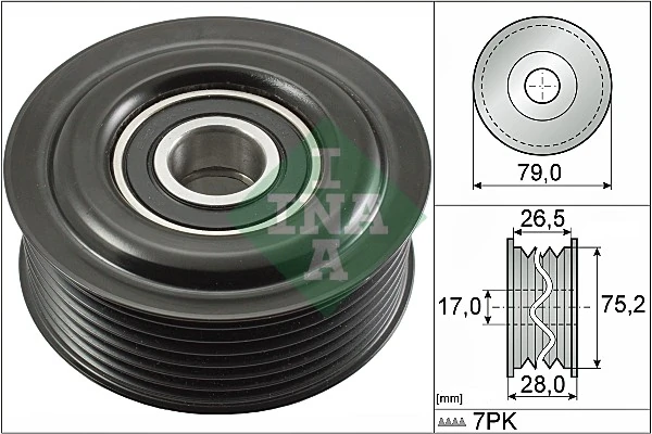 Deflection/Guide Pulley, V-ribbed belt